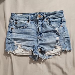 High waisted American eagle ripped Jean shorts